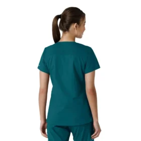 Γυναικείο μπλουζάκι εργασίας Force Essentials με V-neck και πλεκτά πάνελ