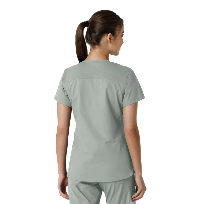 Γυναικείο μπλουζάκι εργασίας Force Essentials με V-neck και πλεκτά πάνελ