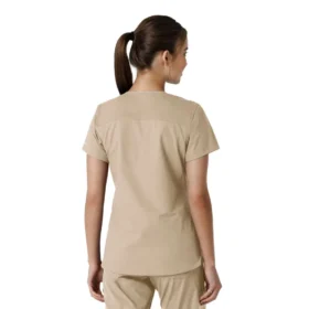 Γυναικείο μπλουζάκι εργασίας Force Essentials με V-neck και πλεκτά πάνελ