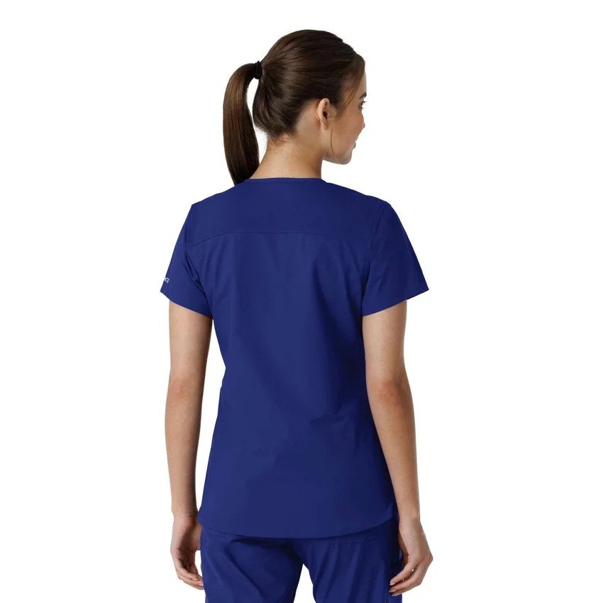 Γυναικείο μπλουζάκι εργασίας Force Essentials με V-neck και πλεκτά πάνελ