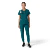 Γυναικείο μπλουζάκι εργασίας Force Essentials με V-neck και πλεκτά πάνελ