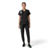 Γυναικείο μπλουζάκι εργασίας Force Essentials με V-neck και πλεκτά πάνελ