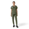 Γυναικείο μπλουζάκι εργασίας Force Essentials με V-neck και πλεκτά πάνελ