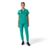 Γυναικείο μπλουζάκι εργασίας Force Essentials με V-neck και πλεκτά πάνελ