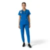 Γυναικείο μπλουζάκι εργασίας Force Essentials με V-neck και πλεκτά πάνελ