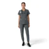 Γυναικείο μπλουζάκι εργασίας Force Essentials με V-neck και πλεκτά πάνελ