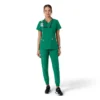Γυναικείο μπλουζάκι εργασίας Force Essentials με V-neck και πλεκτά πάνελ