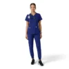 Γυναικείο μπλουζάκι εργασίας Force Essentials με V-neck και πλεκτά πάνελ