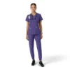Γυναικείο μπλουζάκι εργασίας Force Essentials με V-neck και πλεκτά πάνελ