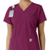 Γυναικείο μπλουζάκι εργασίας Force Essentials με V-neck και πλεκτά πάνελ