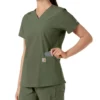 Γυναικείο μπλουζάκι εργασίας Force Essentials με V-neck και πλεκτά πάνελ