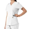 Γυναικείο μπλουζάκι εργασίας Force Essentials με V-neck και πλεκτά πάνελ