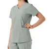 Γυναικείο μπλουζάκι εργασίας Force Essentials με V-neck και πλεκτά πάνελ