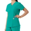 Γυναικείο μπλουζάκι εργασίας Force Essentials με V-neck και πλεκτά πάνελ