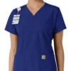 Γυναικείο μπλουζάκι εργασίας Force Essentials με V-neck και πλεκτά πάνελ