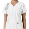 Γυναικείο μπλουζάκι εργασίας Force Essentials με V-neck και πλεκτά πάνελ