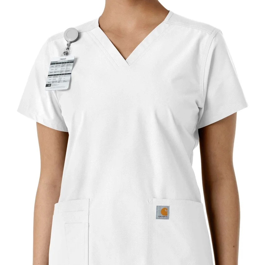 Γυναικείο μπλουζάκι εργασίας Force Essentials με V-neck και πλεκτά πάνελ