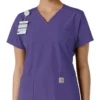 Γυναικείο μπλουζάκι εργασίας Force Essentials με V-neck και πλεκτά πάνελ