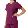 Γυναικείο μπλουζάκι εργασίας Force Essentials με V-neck και πλεκτά πάνελ
