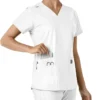 Γυναικείο μπλουζάκι εργασίας Force Essentials με V-neck και πλεκτά πάνελ