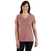 Γυναικείο T-shirt Tencel με χαλαρή εφαρμογή, ελαφρύ, αναπνεύσιμο και με V-neck