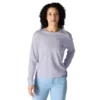 Γυναικείο T-shirt Tencel με φαρδιά εφαρμογή, μακριά μανίκια, στρογγυλή λαιμόκοψη και τσέπη
