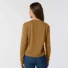 Γυναικείο T-shirt Tencel με φαρδιά εφαρμογή, μακριά μανίκια, στρογγυλή λαιμόκοψη και τσέπη