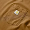 Γυναικείο T-shirt Tencel με φαρδιά εφαρμογή, μακριά μανίκια, στρογγυλή λαιμόκοψη και τσέπη
