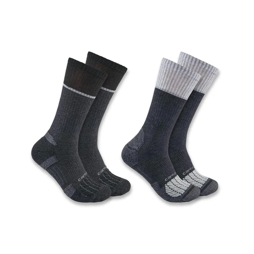 Κάλτσες Carhartt Force® με ατσάλινο δάκτυλο, μεσαίου βάρους, σε πακέτο των 2