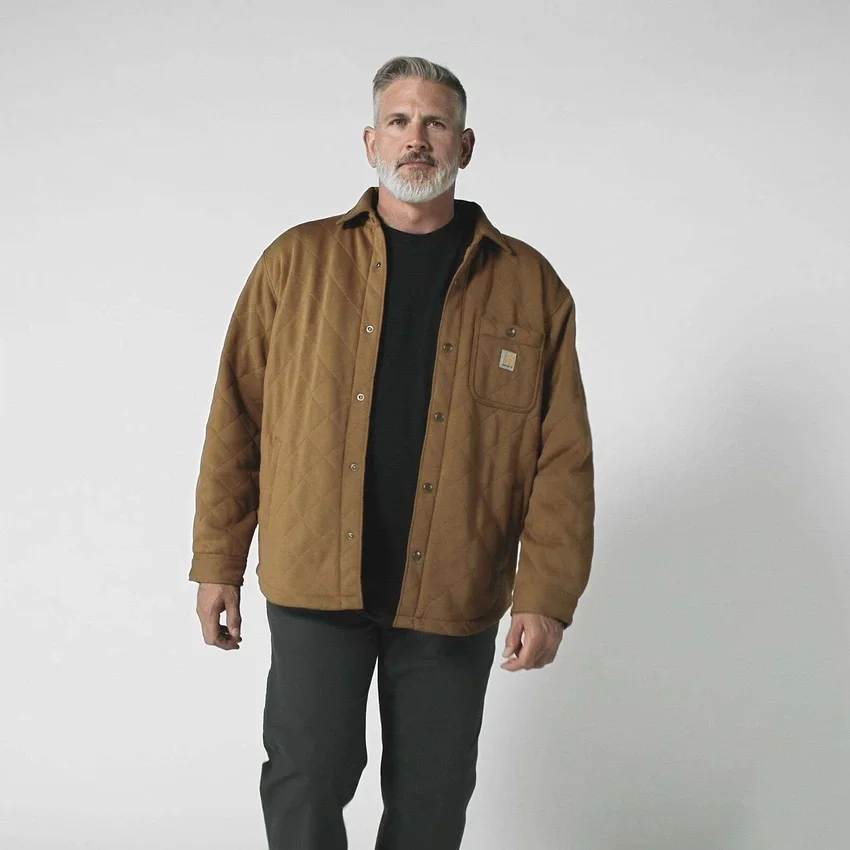 Rain Defender® Φαρδιά εφαρμογή, βαρύ καπιτονέ πουκάμισο-τζάκετ με κουμπιά μπροστά