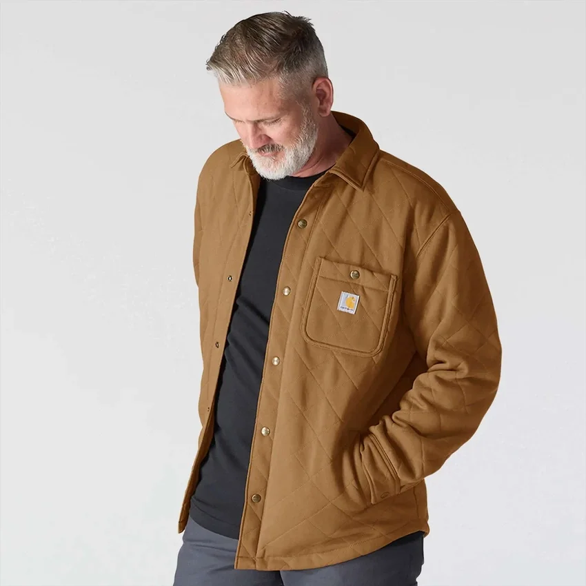Rain Defender® Φαρδιά εφαρμογή, βαρύ καπιτονέ πουκάμισο-τζάκετ με κουμπιά μπροστά