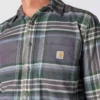 Rugged Flex™ Φαρδιά εφαρμογή, μεσαίου βάρους φανελένιο πουκάμισο με καρό μοτίβο και μακριά μανίκια