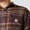 Rugged Flex™ Φαρδιά εφαρμογή, μεσαίου βάρους φανελένιο πουκάμισο με καρό μοτίβο και μακριά μανίκια